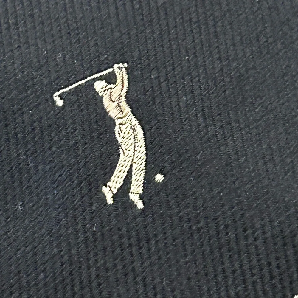 Golfing Black Silk Tie with Golfer Image Classy Look